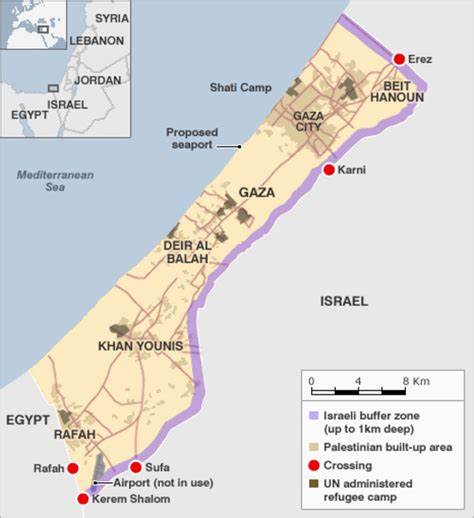 rafah border map