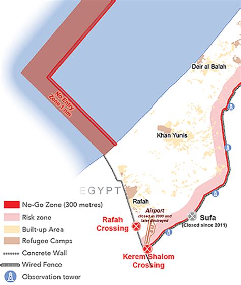 rafah crossing into egypt map
