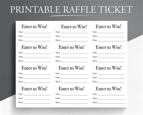 raffle ticket entry form template