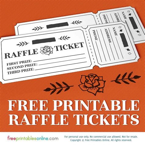 raffle tickets template free printable