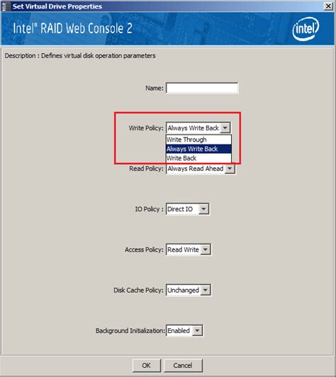 Raid Controller Read Write And Cache Policy