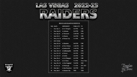 raiders 2023 football schedule