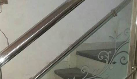 Glass Panel Railing With Etched Design For The Yard Glass Panels