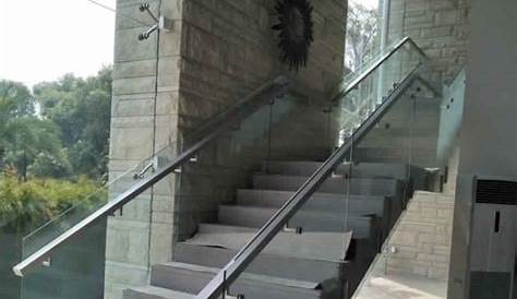 railing tangga kaca kombinasi stainless steel TRIDEKO
