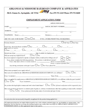 Railroad Job Application