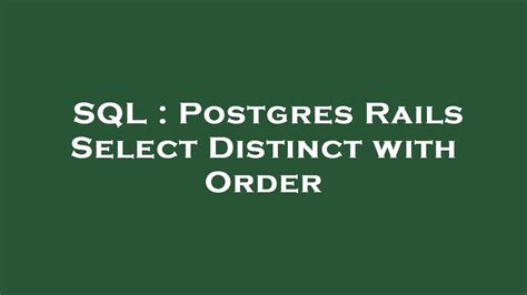 Rails Postgres Distinct On