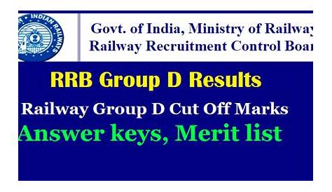 Railway Group D Exam Result 2019 Answer Key RRB GROUP EXAM EXPECTE CUT Off 2018 19,