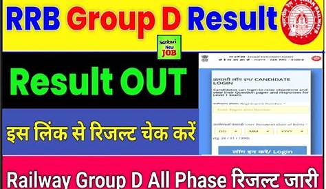 Railway Group D Result Date Cut OFF 2018 Physical ate Attendance
