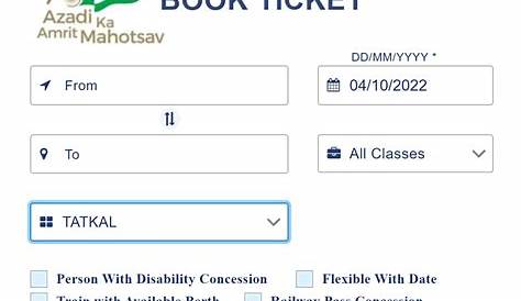 IRCTC Tatkal Train Ticket Booking Booke your Ticket in