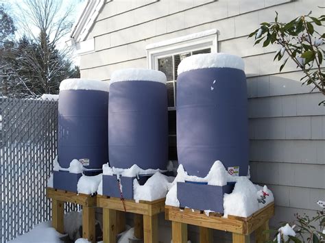 Rain Barrels During Winter