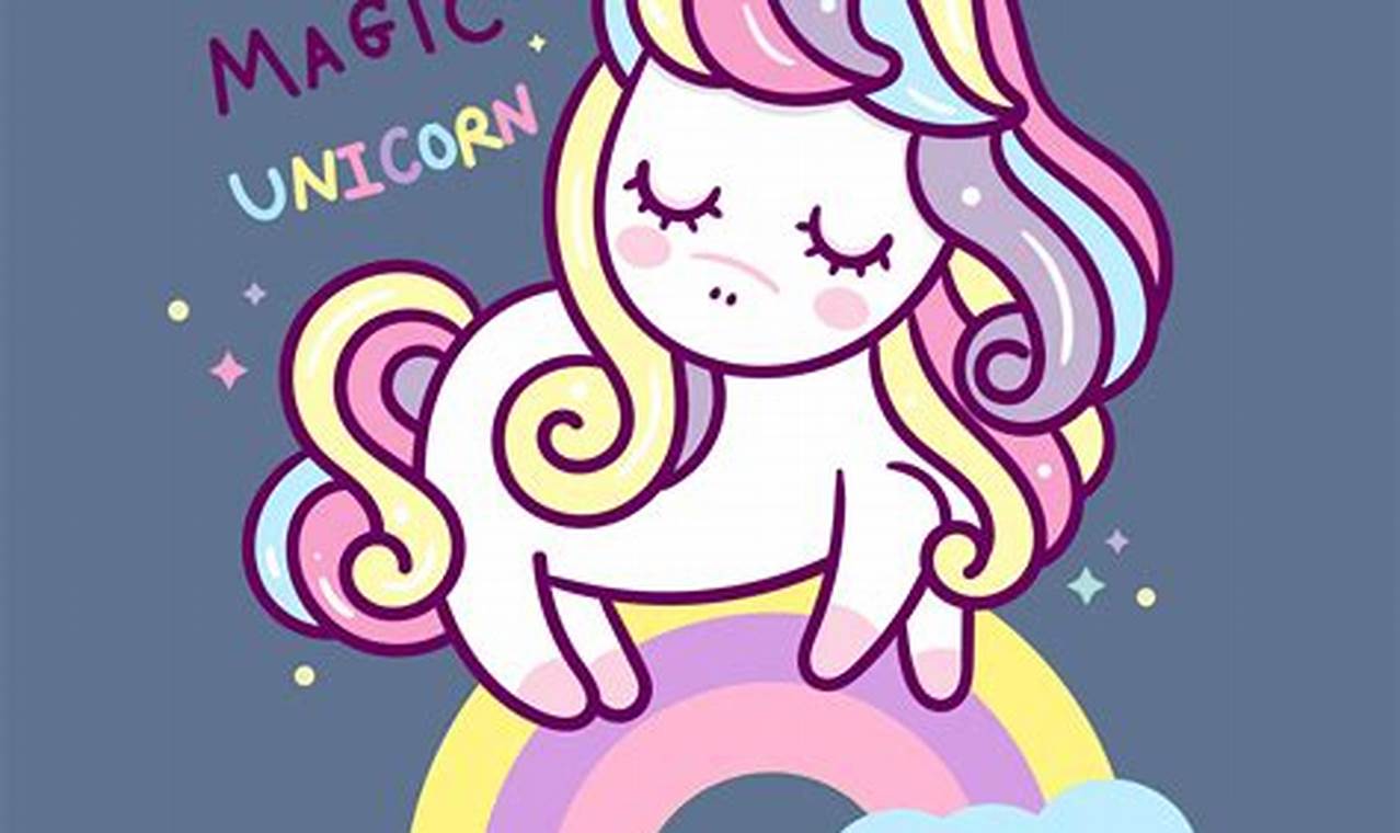 rainbow cartoon unicorn