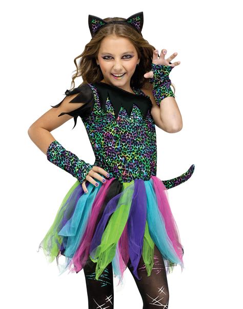 Kids Girls Rainbow Cat Halloween Costume eBay