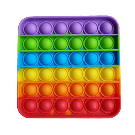 Rainbow Pop It Fidget Toy Bubble Fidget Sensory Toy Shell Etsy