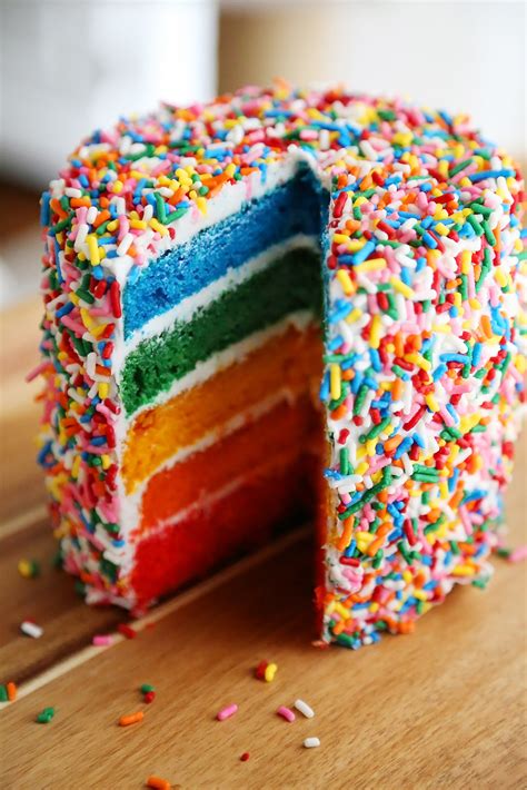 Rainbow Cake Recipe Made With 4 Cake Layers Chelsweets