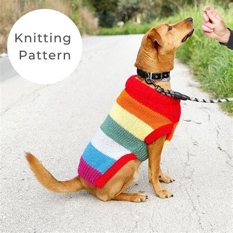 Rainbow Dog Sweater Knitting Pattern