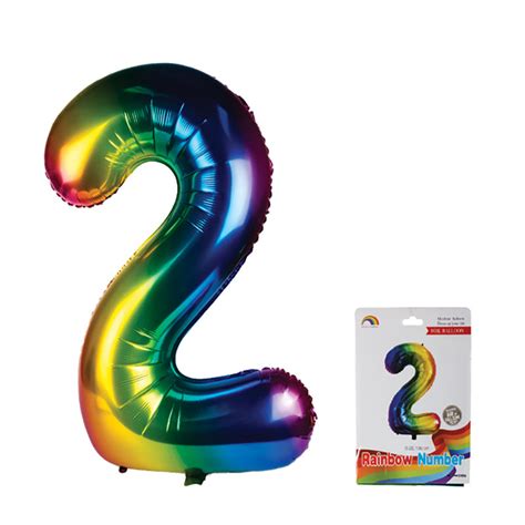 Rainbow Foil Balloon Number