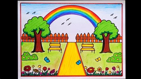 Rainbow Garden Drawing