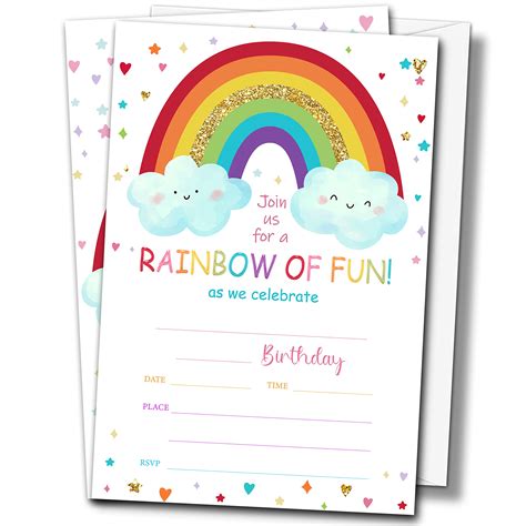 Rainbow Invitations Cheap