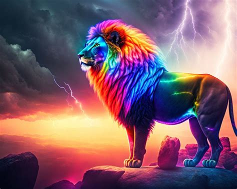 Rainbow Lion Background
