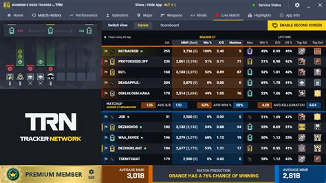 rainbow six siege live match tracker