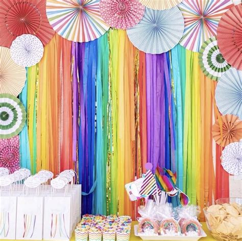 Rainbow Streamer Backdrop Diy