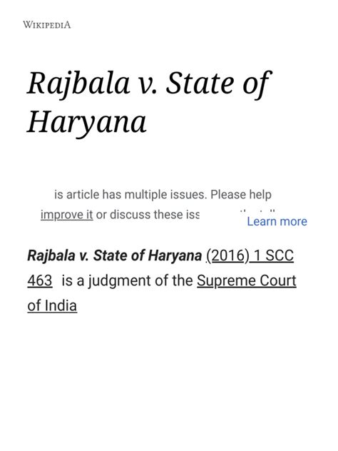 rajbala v state of haryana case summary