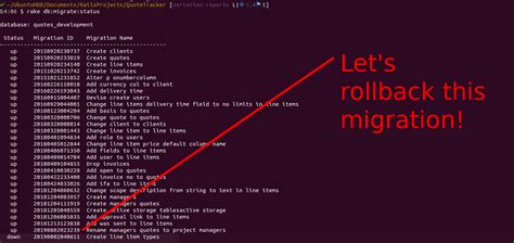 Rake Db Rollback Specific Migration
