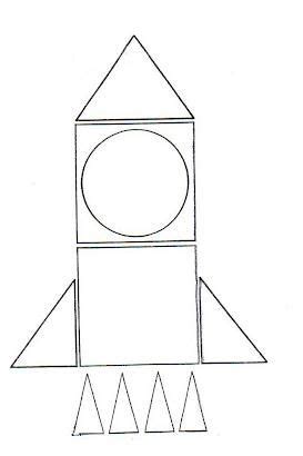 rakieta z figur geometrycznych szablon