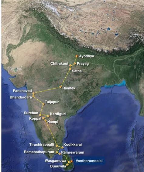 rama journey from ayodhya to lanka