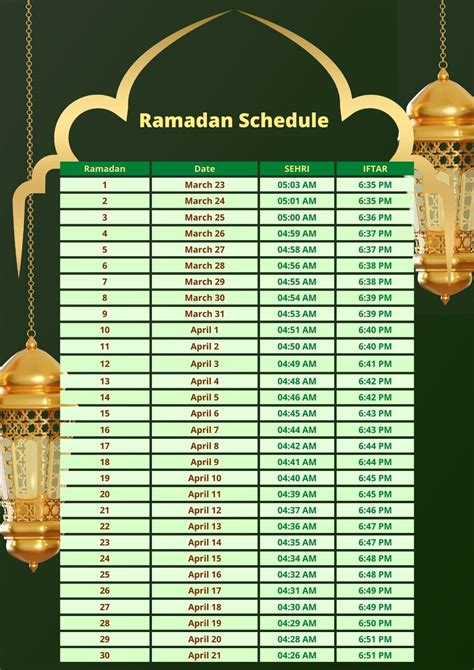 ramadan 2023 bera calendar