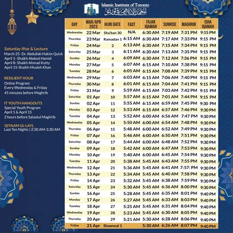 ramadan 2024 calendar toronto