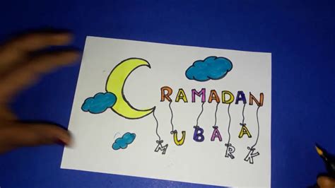 ramadan mubarak cards drawing for kids