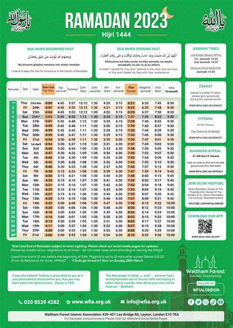 ramadan times london 2023