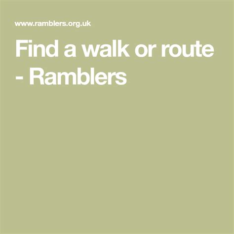 ramblers find a walk