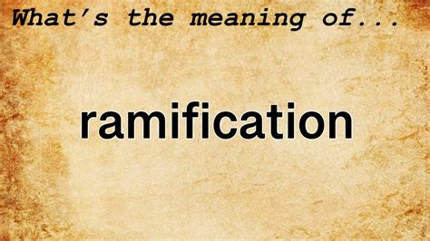 ramification meaning in tamil