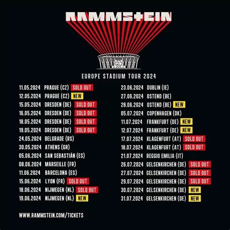 rammstein uk tour dates