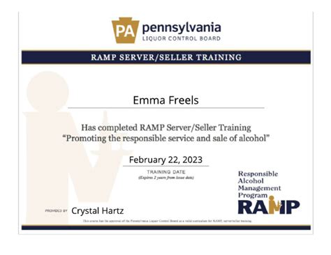 Ramp Certification Form
