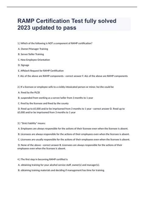 Ramp Certification Manager