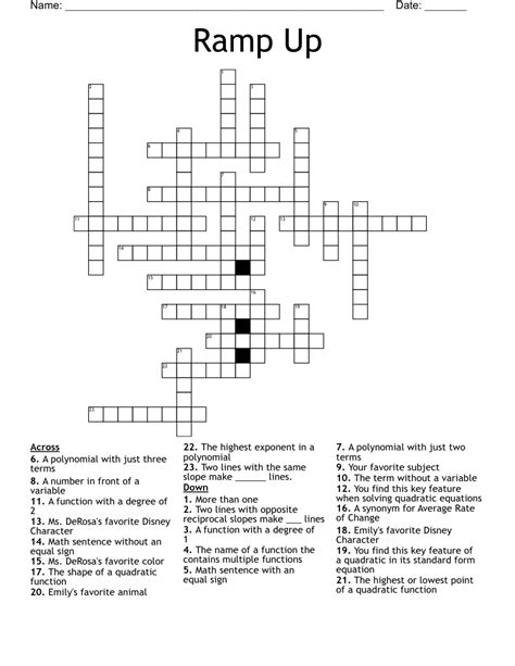 Ramp Up Crossword