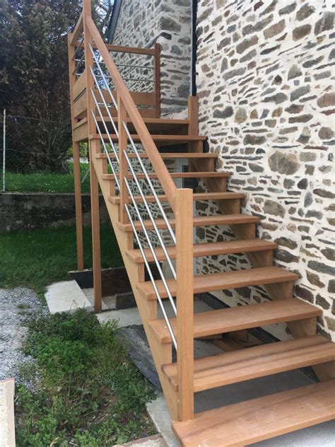escalier bois extérieur Menuiserie Rouxel Malansac Morbihan