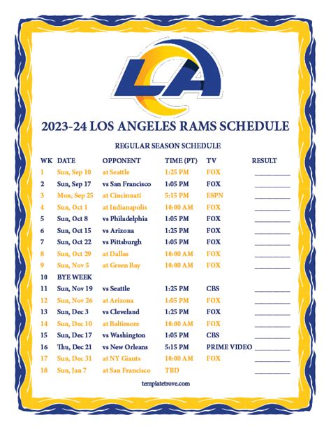 rams full schedule 2023