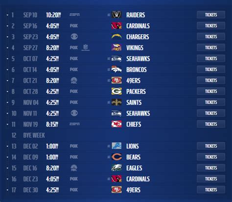 rams schedule 2018