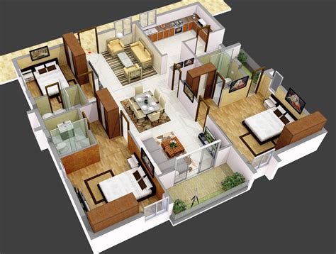 rancangan denah rumah minimalis 2 kamar tidur 3d