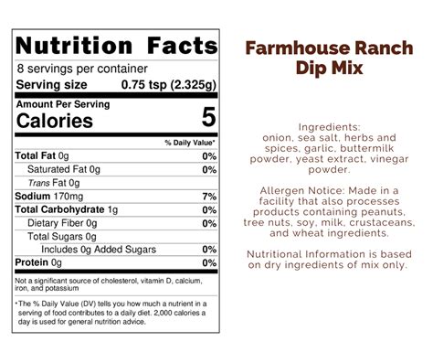 Ranch Dip Mix Ingredients