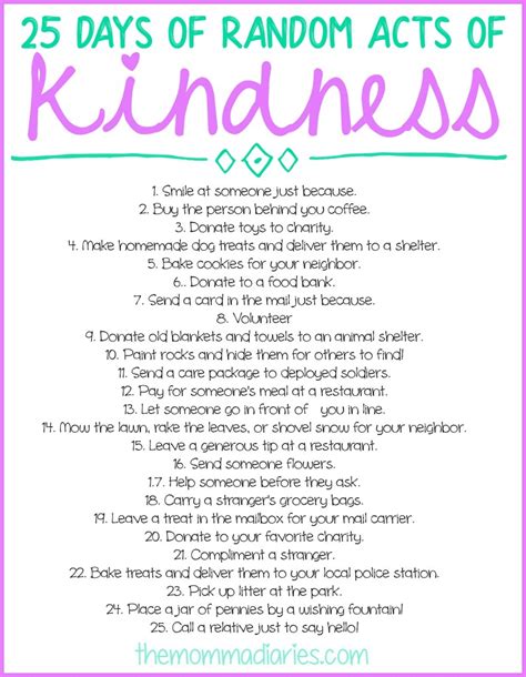 random acts of kindness free printable