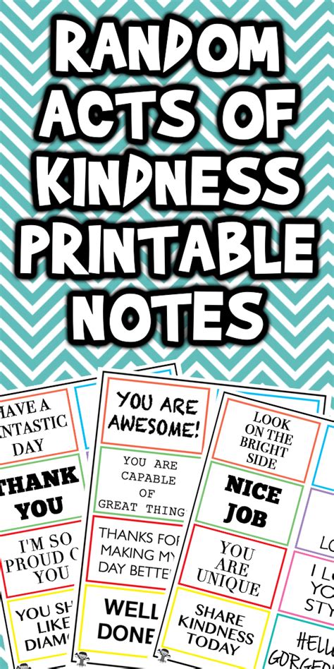 Random Acts Of Kindness Printable Notes