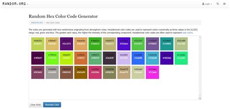 random colour generator with hex code
