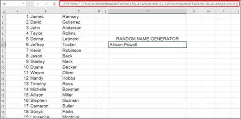 random group name generator excel