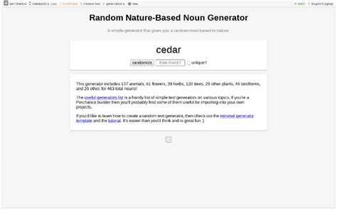 random nature noun generator