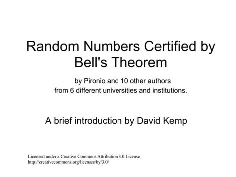 random numbers certified by bell's theorem